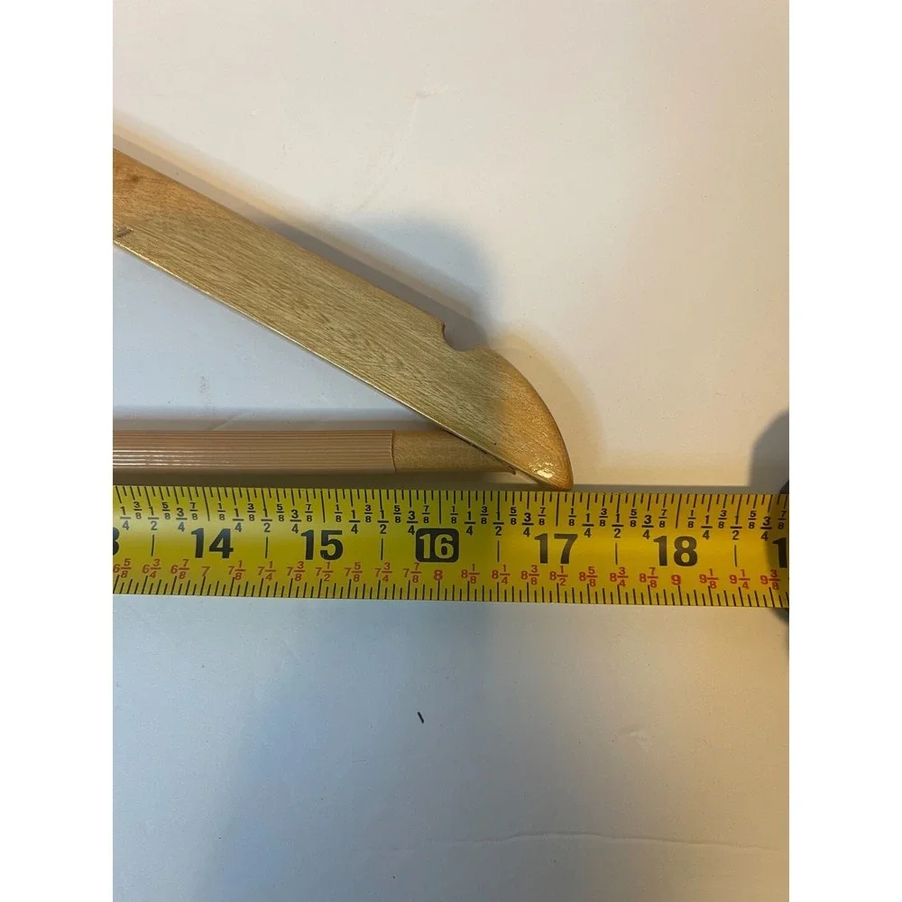 10PK Wooden Hangers for Clothes Wood Durable & Slim Coat Hanger Natural Brown